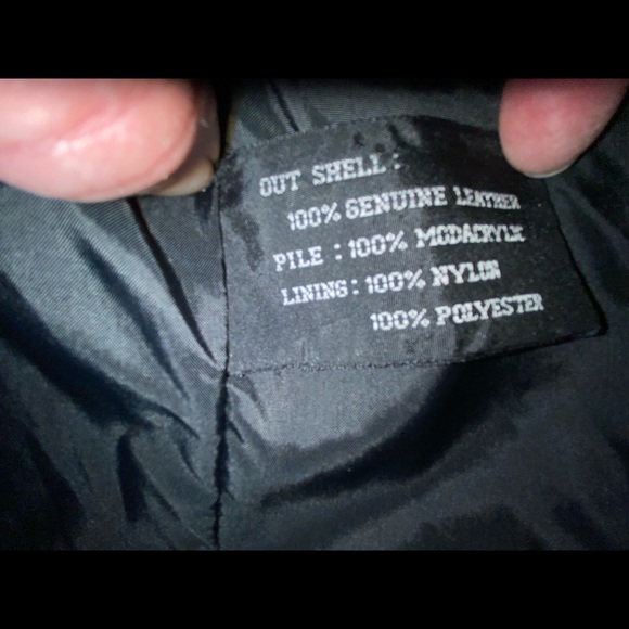 Leather anorak jacket with faux fur collar - Picture 4 of 7